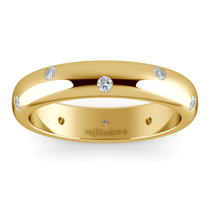 Inset Diamond Band In Yellow Gold (4 Mm) | Thumbnail 02