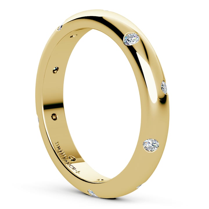 Inset Diamond Wedding Ring in Yellow Gold (3mm) | 04