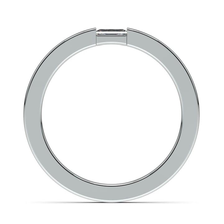 "Lo Prometo" Baguette Diamond Promise Ring in White Gold (2.5mm) | Thumbnail 03