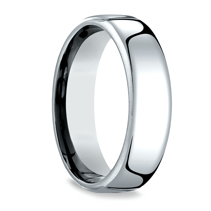 Low Dome Men's Wedding Ring in White Gold (6.5mm) | Thumbnail 02