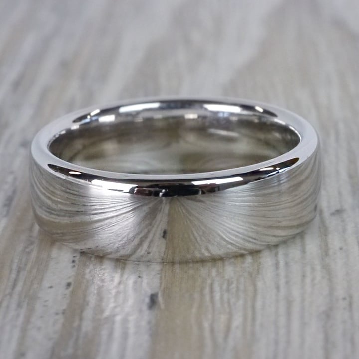 Low Dome Men's Wedding Ring in White Gold (6.5mm) | Thumbnail 03