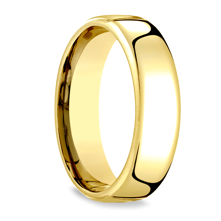 Low Dome Men's Wedding Ring in Yellow Gold (6.5mm)