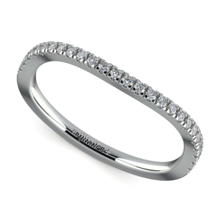 Matching Cross Split Low Diamond Wedding Ring In Platinum | Thumbnail 01