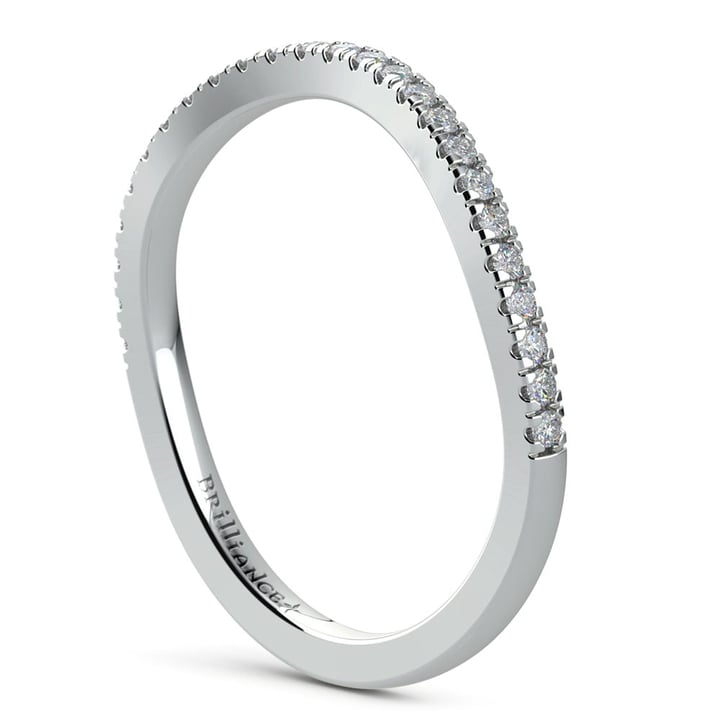 Matching Cross Split Low Diamond Wedding Ring In White Gold | Thumbnail 04