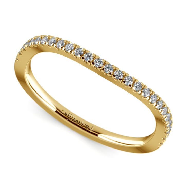 Matching Cross Split Low Diamond Wedding Ring In Yellow Gold | Zoom
