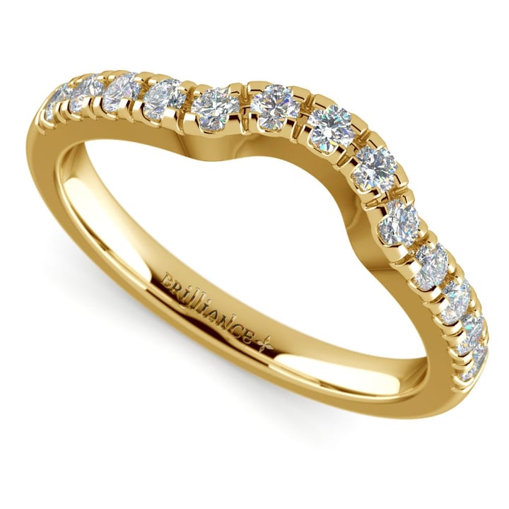 Matching Trellis Diamond Wedding Ring in Yellow Gold | Thumbnail 01