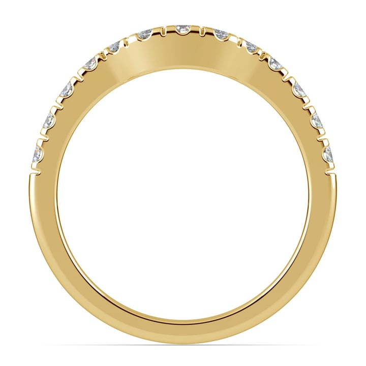 Matching Trellis Diamond Wedding Ring in Yellow Gold | Thumbnail 03