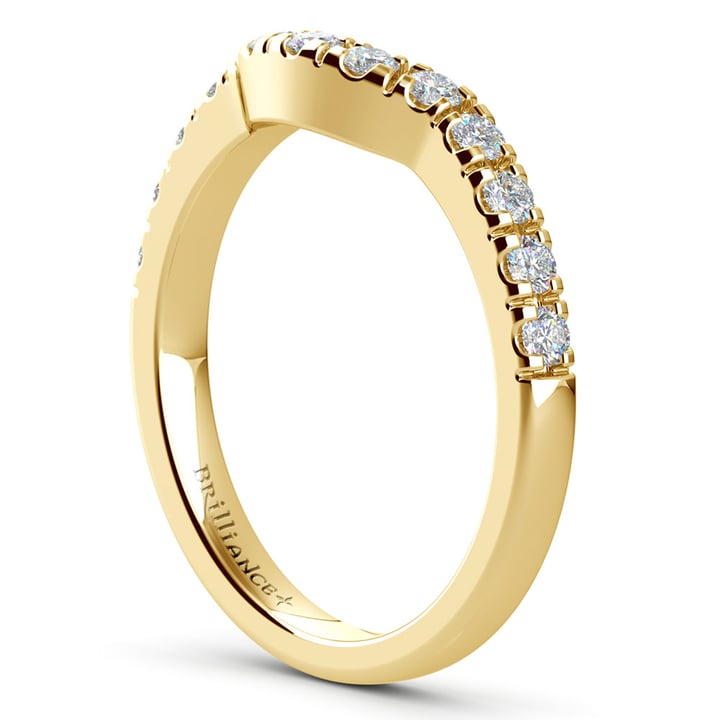 Matching Trellis Diamond Wedding Ring in Yellow Gold | Thumbnail 04