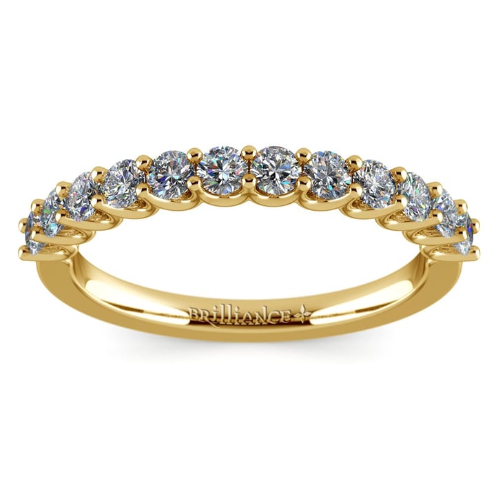 Matching U-Prong Diamond Wedding Ring in Yellow Gold | 02