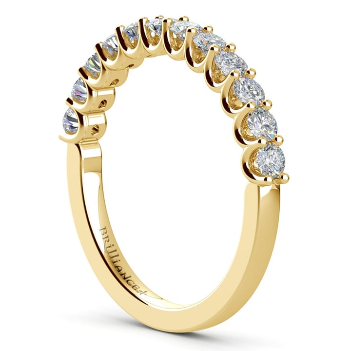 Matching U-Prong Diamond Wedding Ring in Yellow Gold | 04