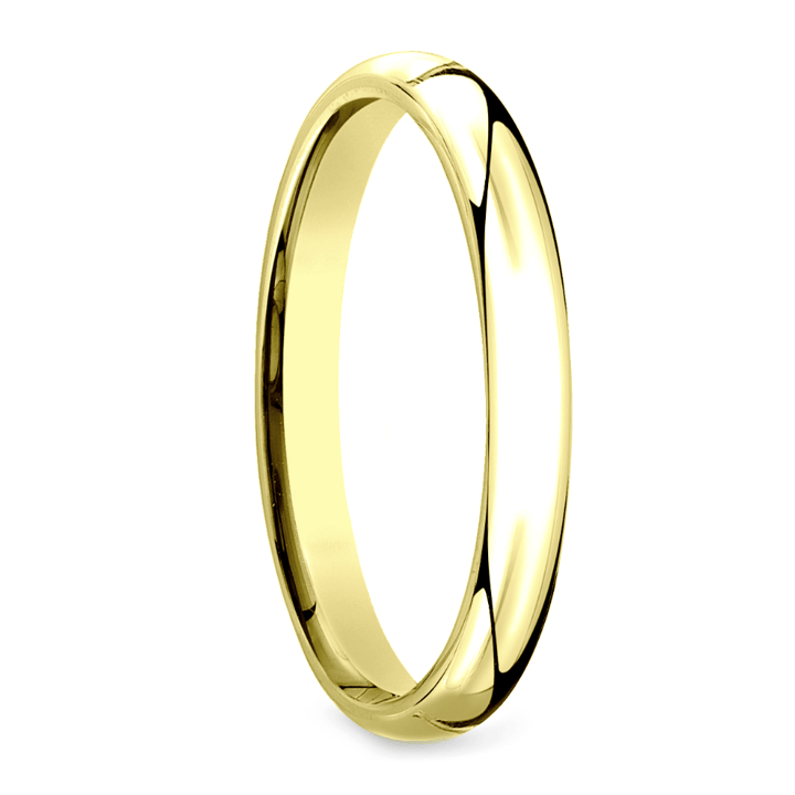 Mid Weight Comfort Fit Wedding Band For Men In Gold | Thumbnail 02