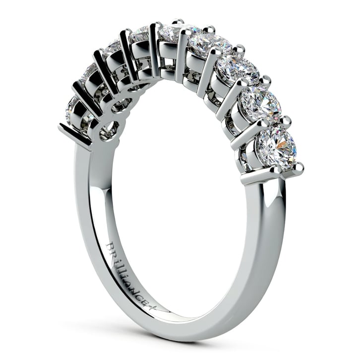 Nine Stone Diamond Wedding Ring In White Gold (1 Ctw) | 04