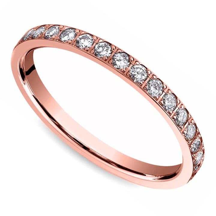 Pave Diamond Eternity Ring in Rose Gold (3/4 ctw) | Thumbnail 01