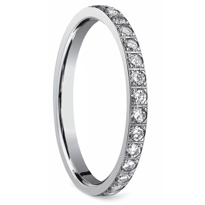 Pave Diamond Eternity Ring in White Gold (3/4 ctw) | 02