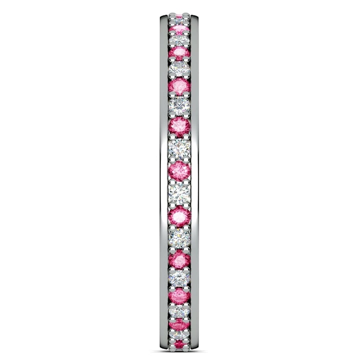 Pink Sapphire And Diamond Eternity Ring In Platinum | 05