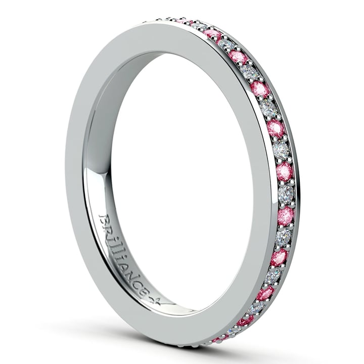Pink Sapphire And Diamond Eternity Ring In White Gold | 04