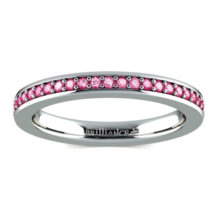 Pink Sapphire Eternity Ring In Platinum | Thumbnail 02