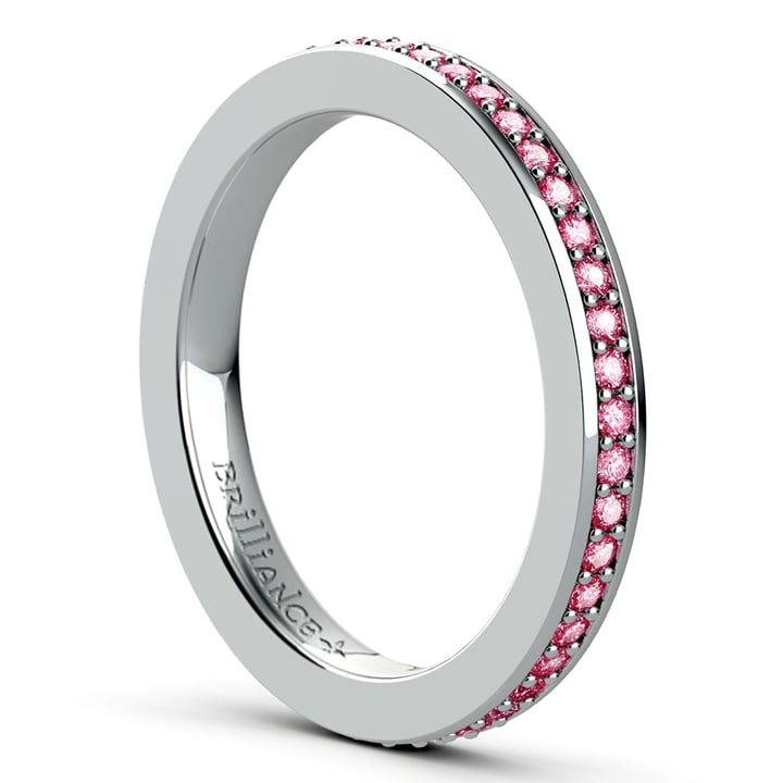 Pink Sapphire Eternity Ring In Platinum | Thumbnail 04