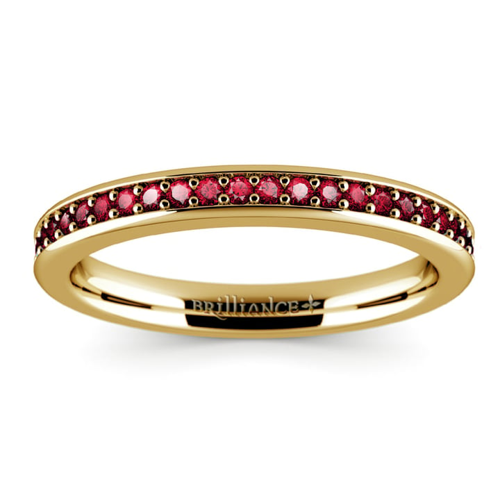 Pave Ruby Ring In Gold (14k or 18k Yellow Gold) | 02