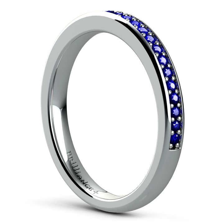 Sapphire Pave Ring In White Gold (14K or 18K) | Thumbnail 04