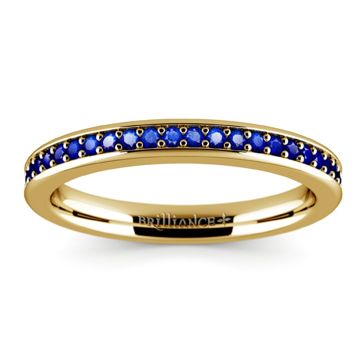 Sapphire Pave Ring In Gold (14K or 18K Yellow Gold) | Thumbnail 02