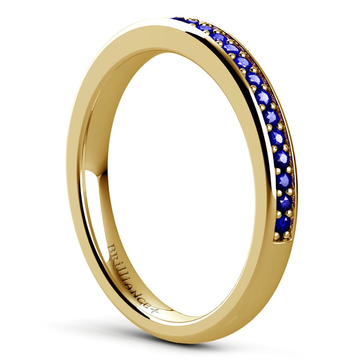 Sapphire Pave Ring In Gold (14K or 18K Yellow Gold) | Thumbnail 04