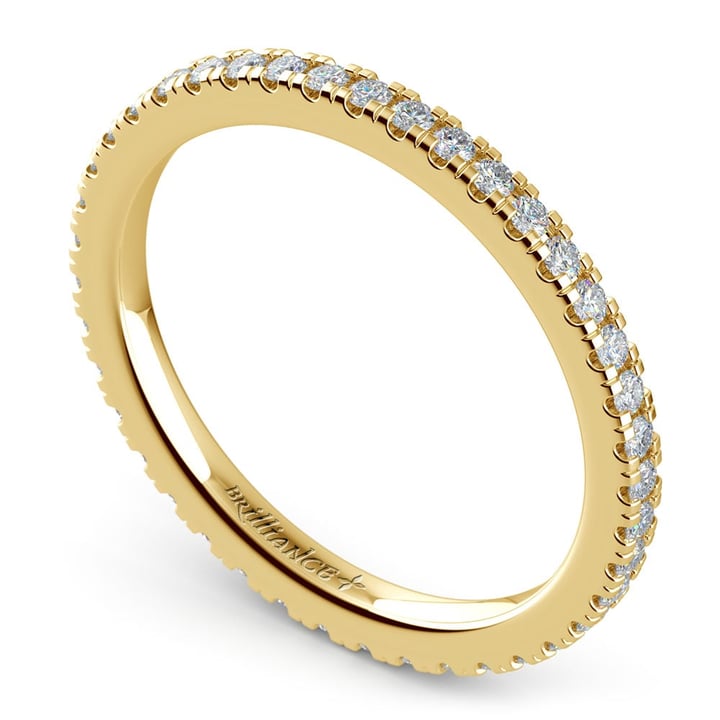 Petite Pave Yellow Gold Eternity Ring (1/2 Ctw) | 01