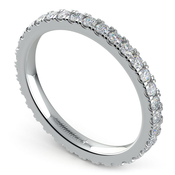 4/5 Ctw Petite Pave Diamond Eternity Ring In Platinum | 01