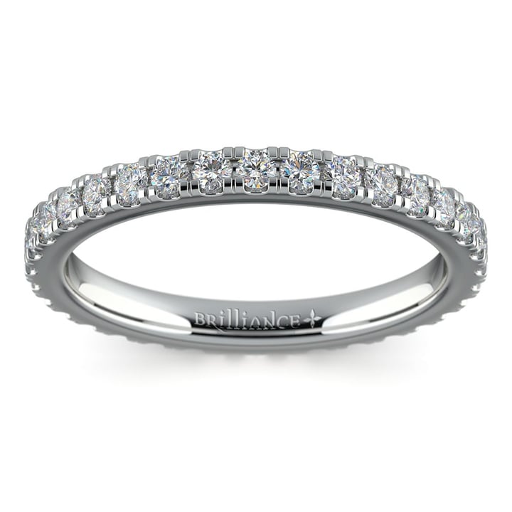4/5 Ctw Petite Pave Diamond Eternity Ring In White Gold | 02