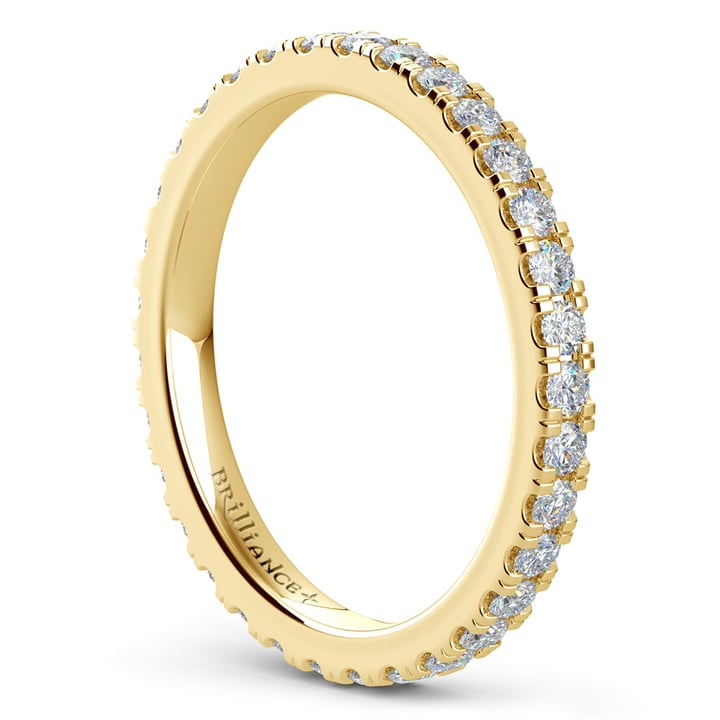 4/5 Ctw Petite Pave Diamond Eternity Ring In Yellow Gold | 04