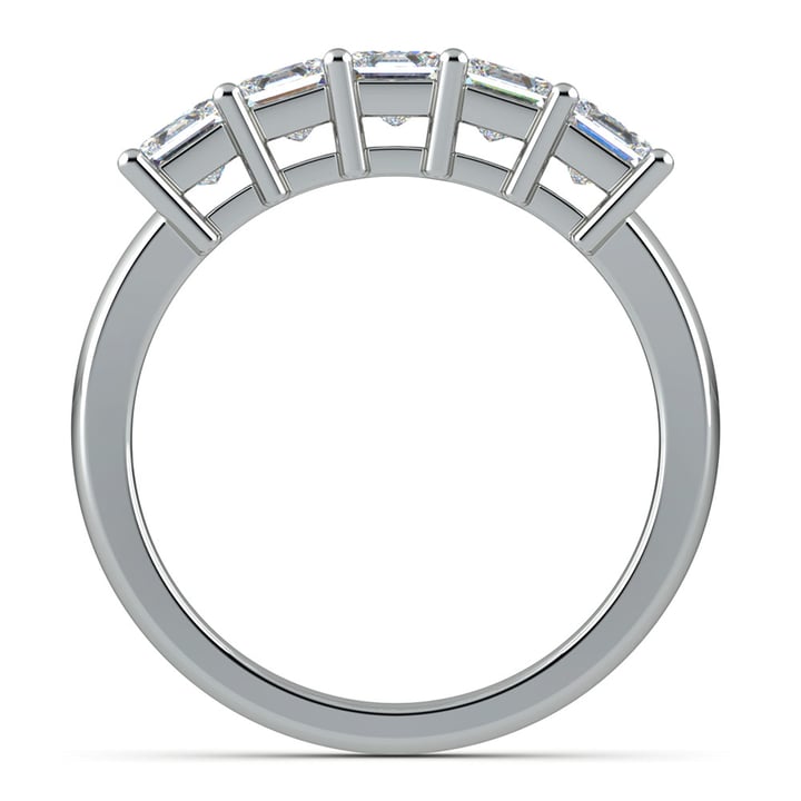 Princess Five Diamond Wedding Ring in White Gold (1 ctw) | 03