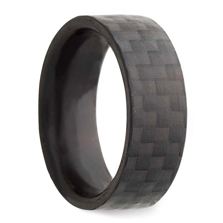 Woven Carbon Fiber Mens Wedding Ring