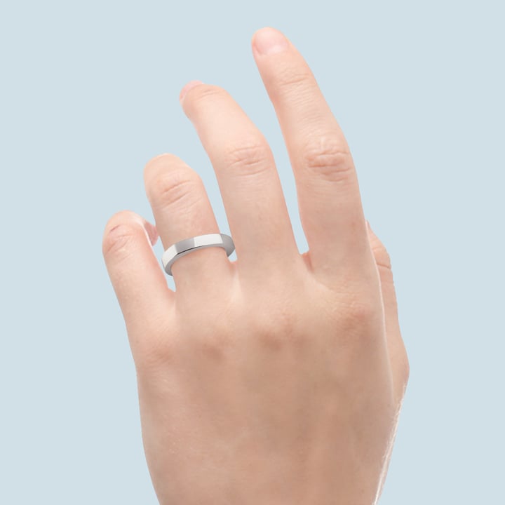 Rocker (European) Wedding Ring in White Gold (3.5mm) | 06