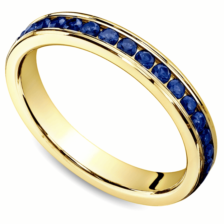 Channel Sapphire Eternity Wedding Ring in Yellow Gold | Thumbnail 01