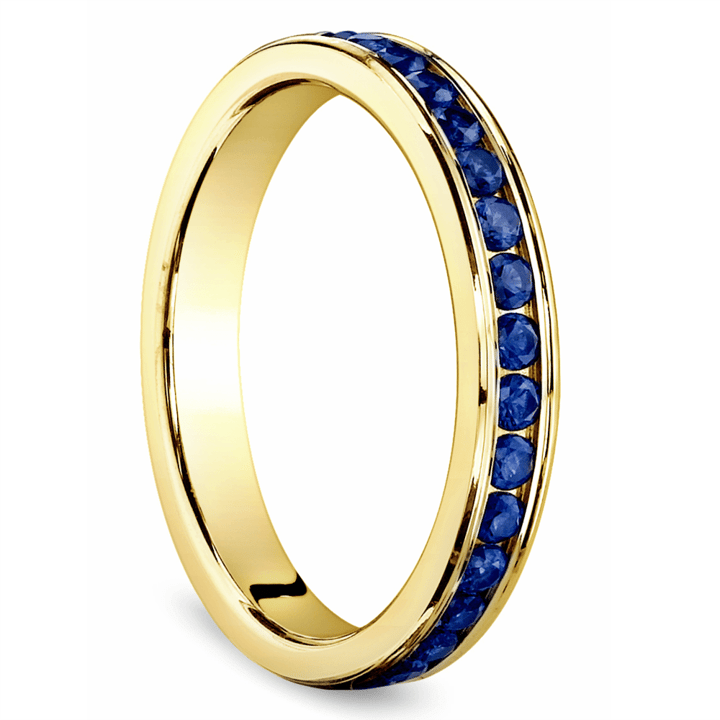 Channel Sapphire Eternity Wedding Ring in Yellow Gold | Thumbnail 02