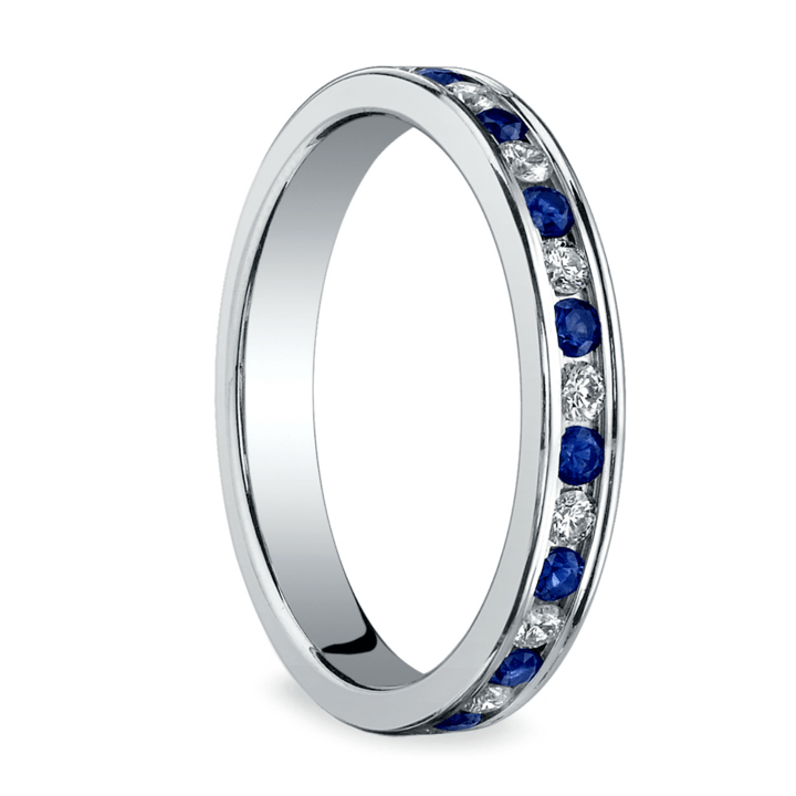 Diamond & Sapphire Eternity Ring in Platinum | 02