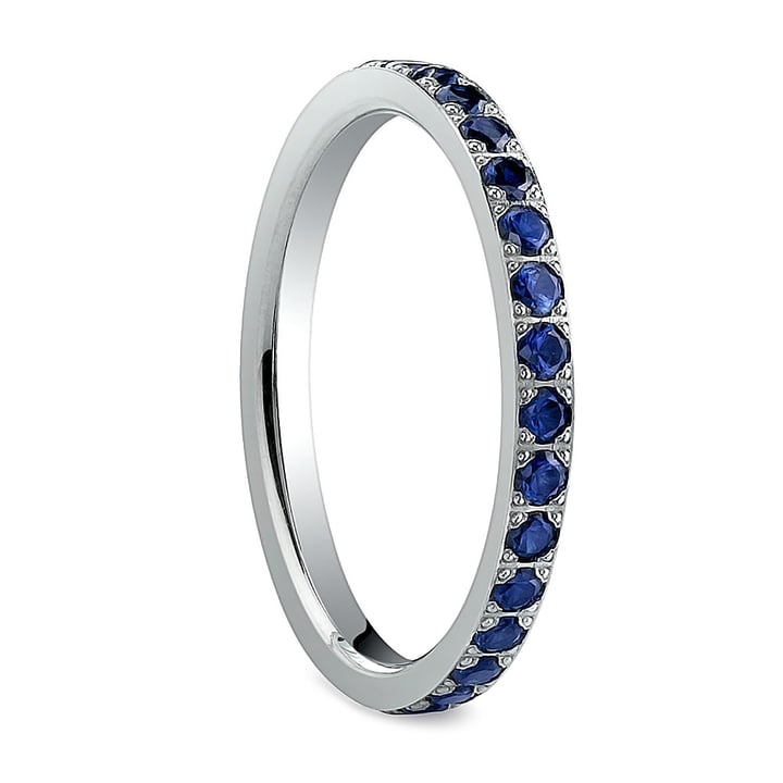 Pave Sapphire Eternity Ring in White Gold | 02