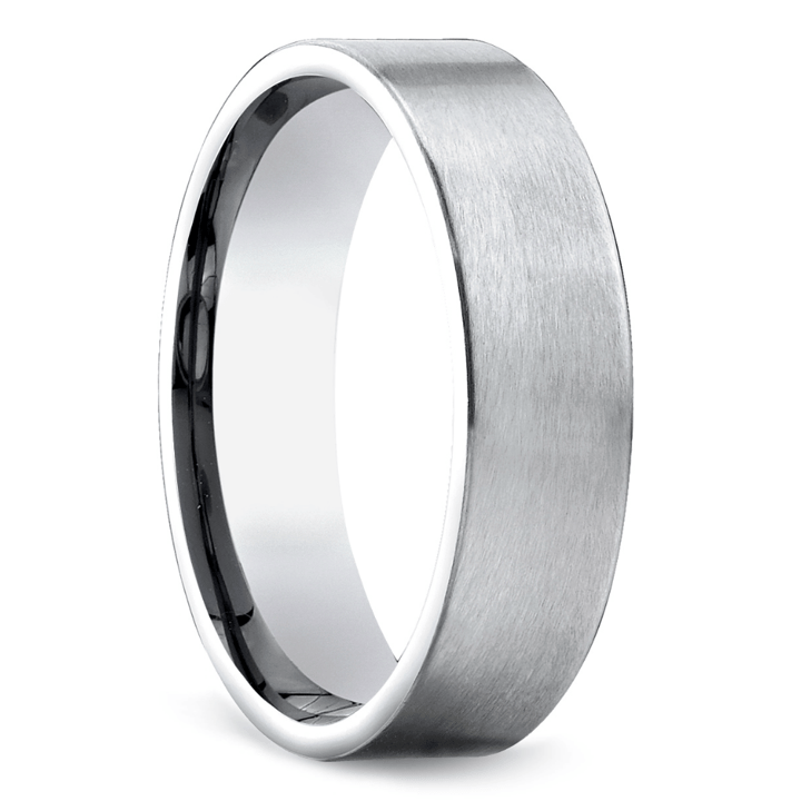 Platinum Satin Finish Wedding Ring For Men | Thumbnail 02