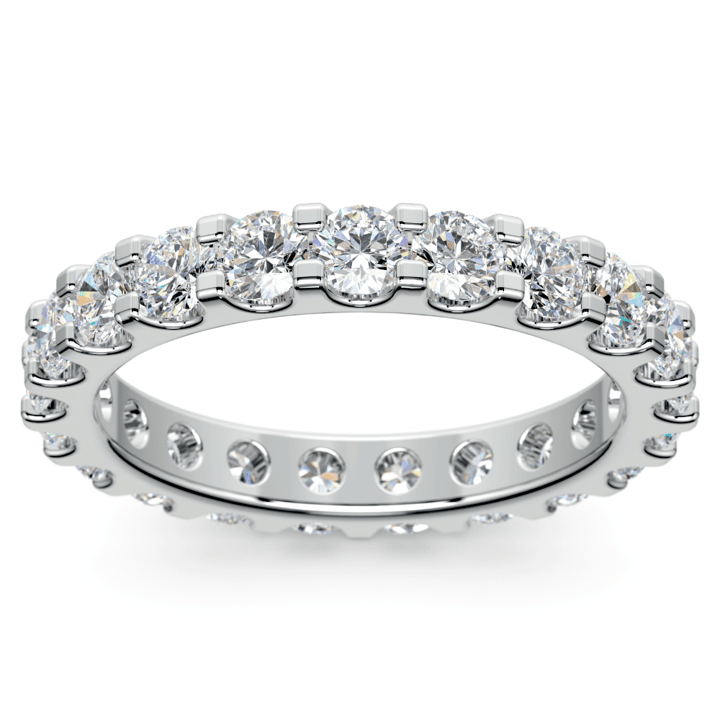 Two Carat Scalloped Diamond Eternity Ring In White Gold | 02