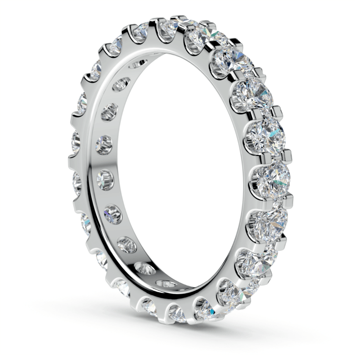 Two Carat Scalloped Diamond Eternity Ring In White Gold | Thumbnail 04