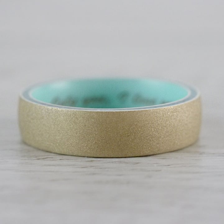 Mens Gold And Turquoise Wedding Band - Sea Foam | Thumbnail 04