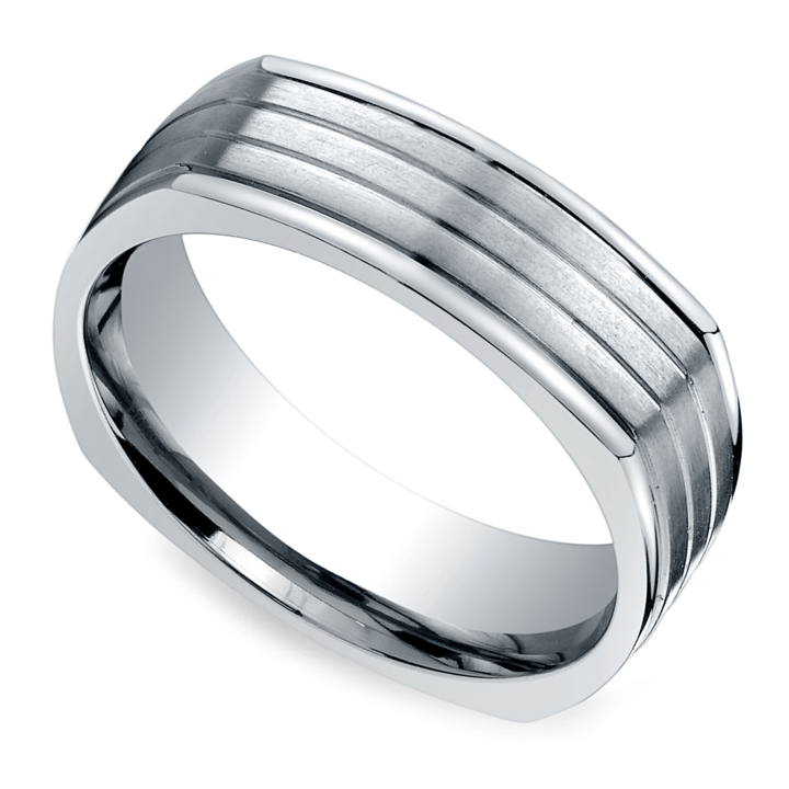 Hex Nut Wedding Ring For Men In Titanium | Zoom
