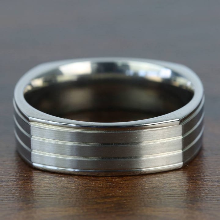 Hex Nut Wedding Ring For Men In Titanium | 03
