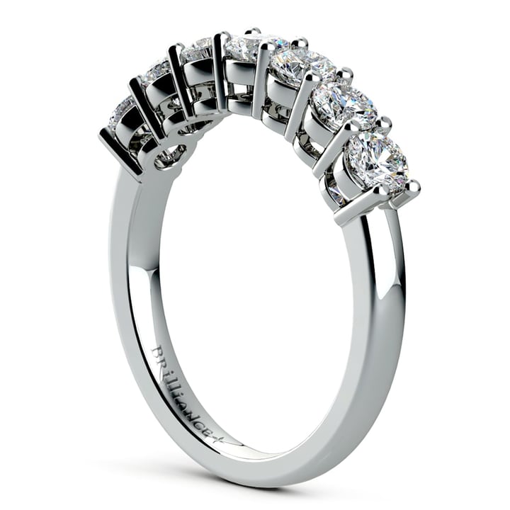 Platinum One Ctw Seven Stone Diamond Ring | 04