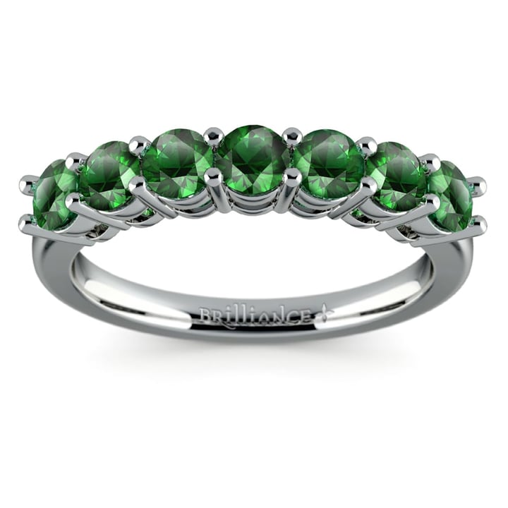 Seven Stone Emerald Ring In Platinum | 02