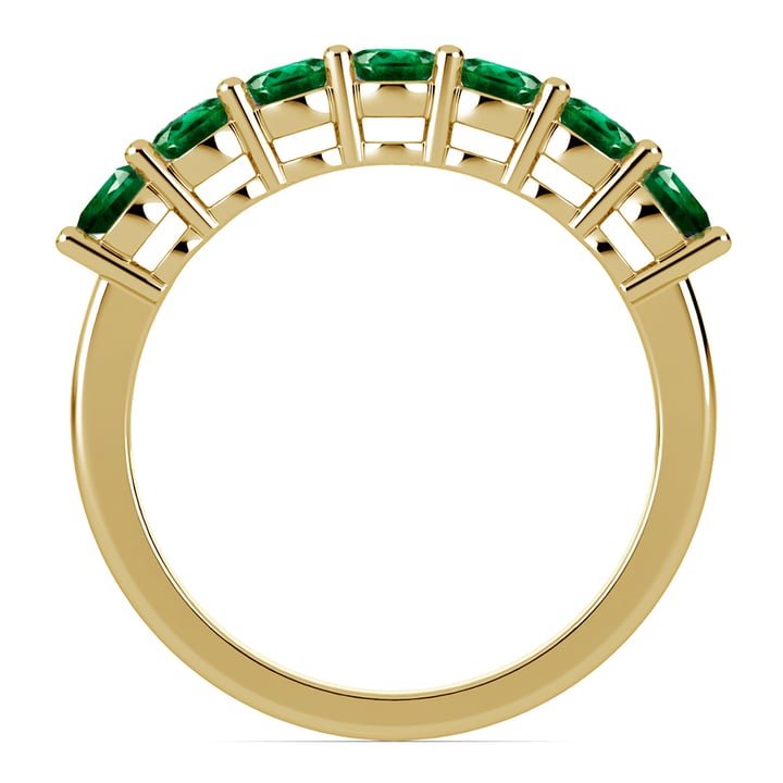 Seven Stone Emerald Ring In Yellow Gold | Thumbnail 03
