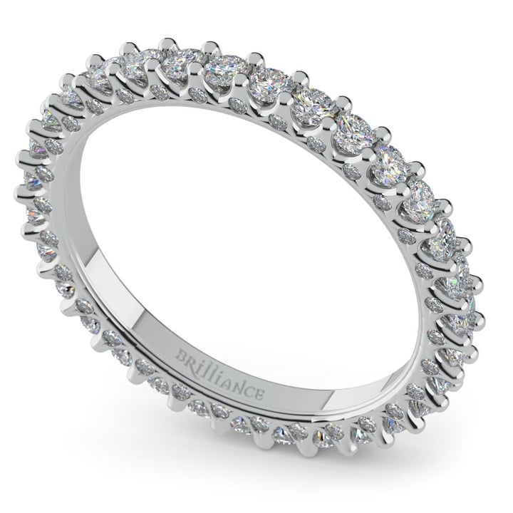 3 Sided Diamond Eternity Band In White Gold | Zoom