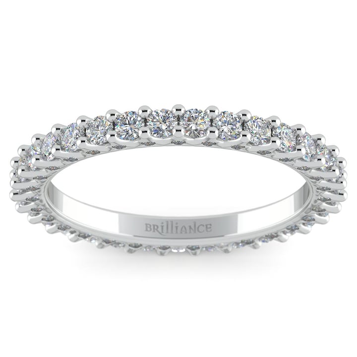 3 Sided Diamond Eternity Band In White Gold | 02