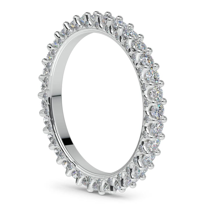 3 Sided Diamond Eternity Band In White Gold | 04