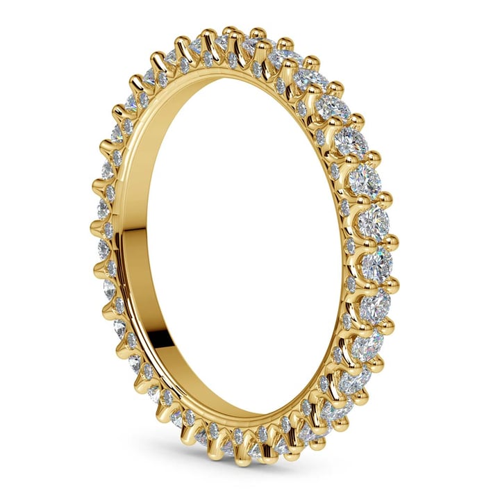3 Sided Diamond Eternity Band In Yellow Gold | Thumbnail 04
